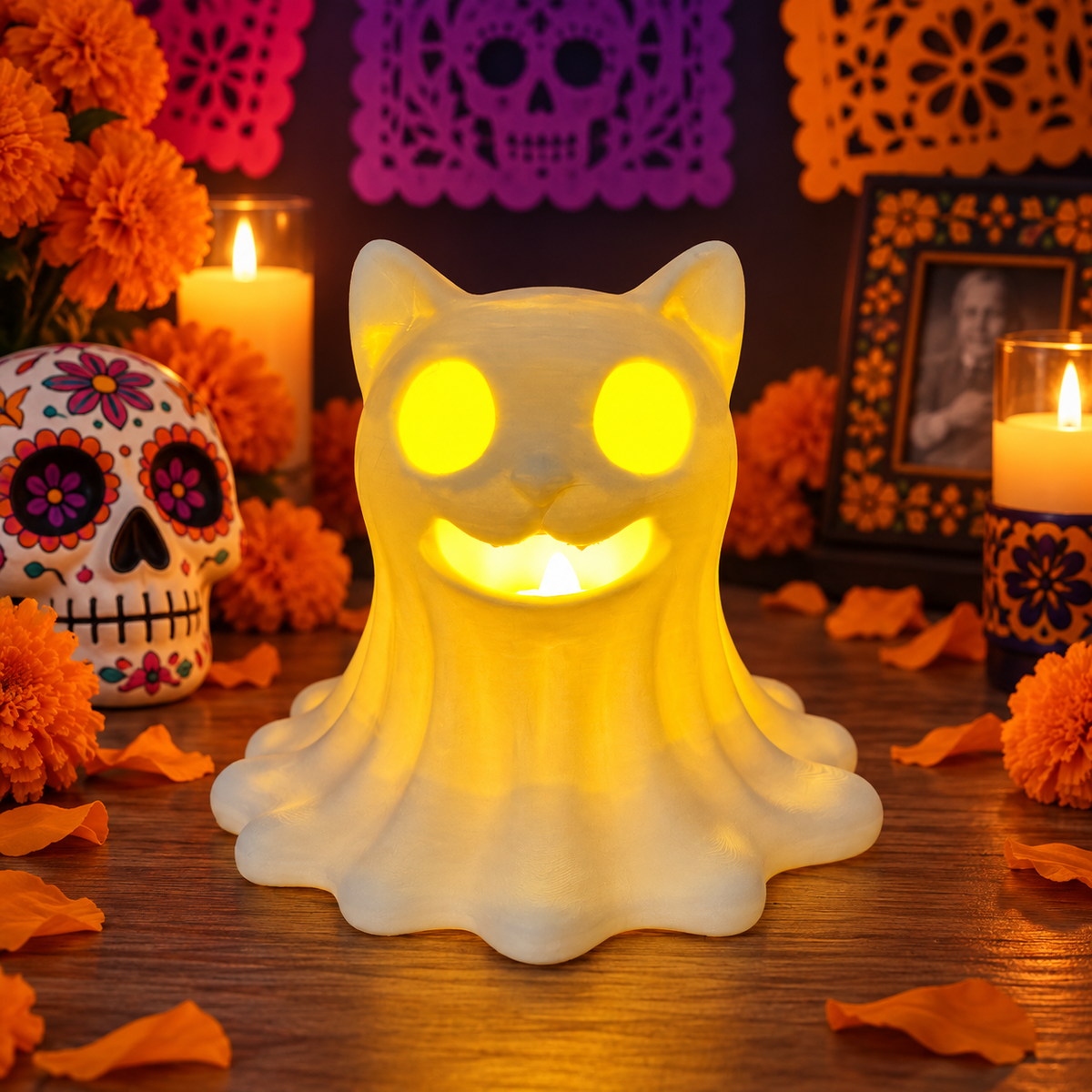 Lámpara Fantasma Gatito(incluye velita)