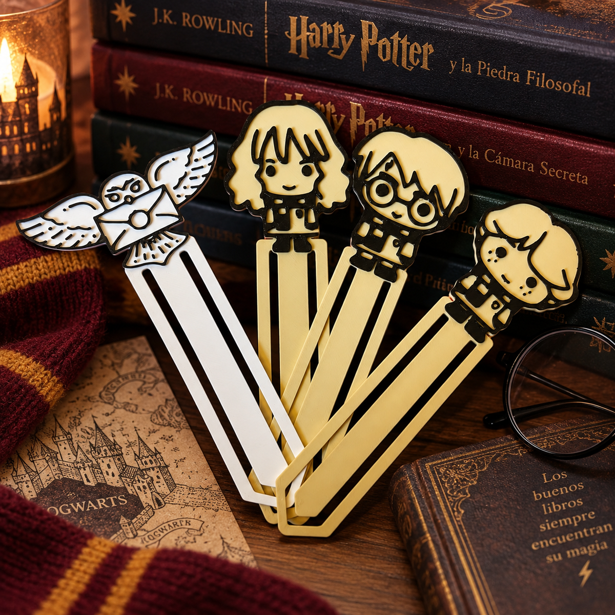 Separadores de Libros Inspirados en Harry Potter(4 pz)