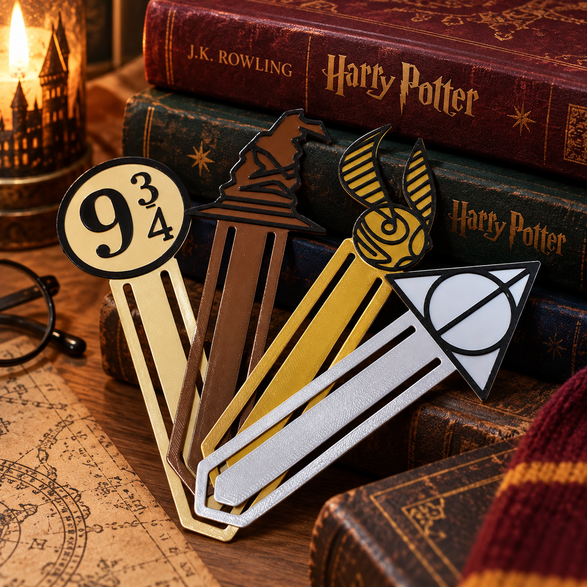 Separadores de Libros Inspirados en Harry Potter(4 pz)