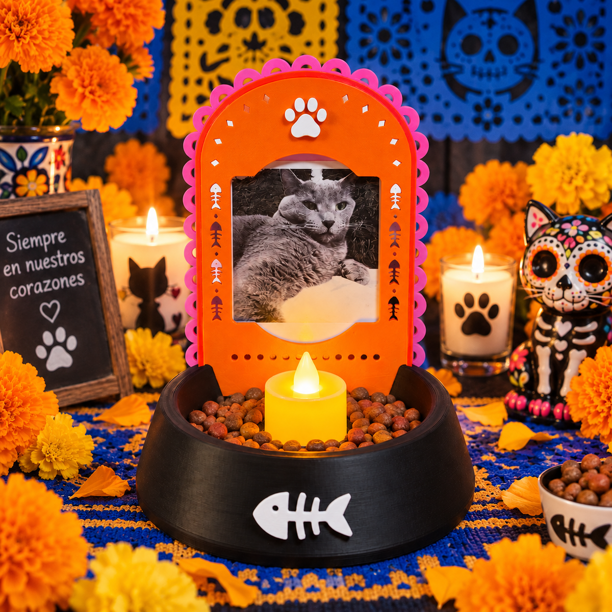 Mini Altar de Muertos para Gatito